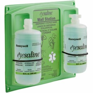 Honeywell Wall Mounted Eyesaline 32 oz. Double Bottle Sterile Eyewash Station